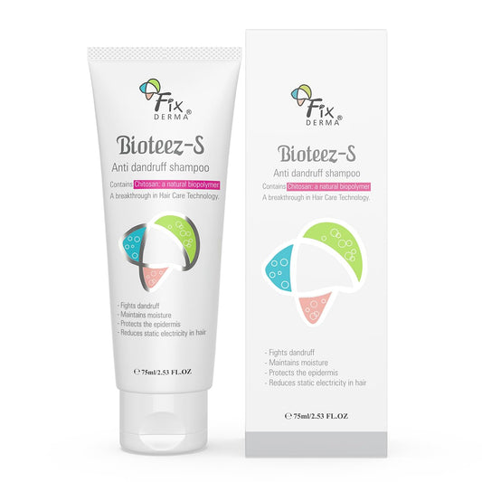 Fixderma Bioteez-S, Anti Dandruff Shampoo, Flaky Scalp Condition, Nourish Dry Hair, Relieves Itchy & Dry Scalp, Recurrent Dandruff, Sulphate & Paraben Free Formulation - 75ml