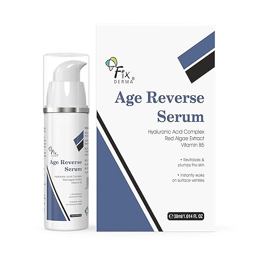 Fixderma 5% Hyaluronic Acid Serum, Age Reverse Serum for Glowing Skin, Anti Aging Face Serum for Unisex Improves Fine Lines, Wrinkles & Age Spots, Glowing Serum for Face - 30ml