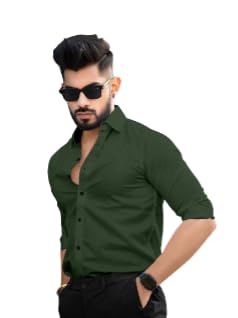 Men's Cotton Fabric Plain Slim Fit Office wear Shirt with Spread Collar | Formal Shirt for Men | Full Sleeves Shirt for Men | Shirts for Men | Casual Plain Shirts for Men's