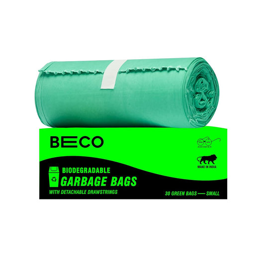 Beco Eco Friendly Biodegradable OXO Garbage Bags for Dustbin | 30 Pcs | Small 17 X 19 Inches | Pack of 1 | Green