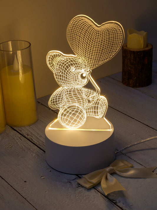 1Pc Cartoon Bear Shaped Night Light, 3D Bear Table Lamp for Home Decor
